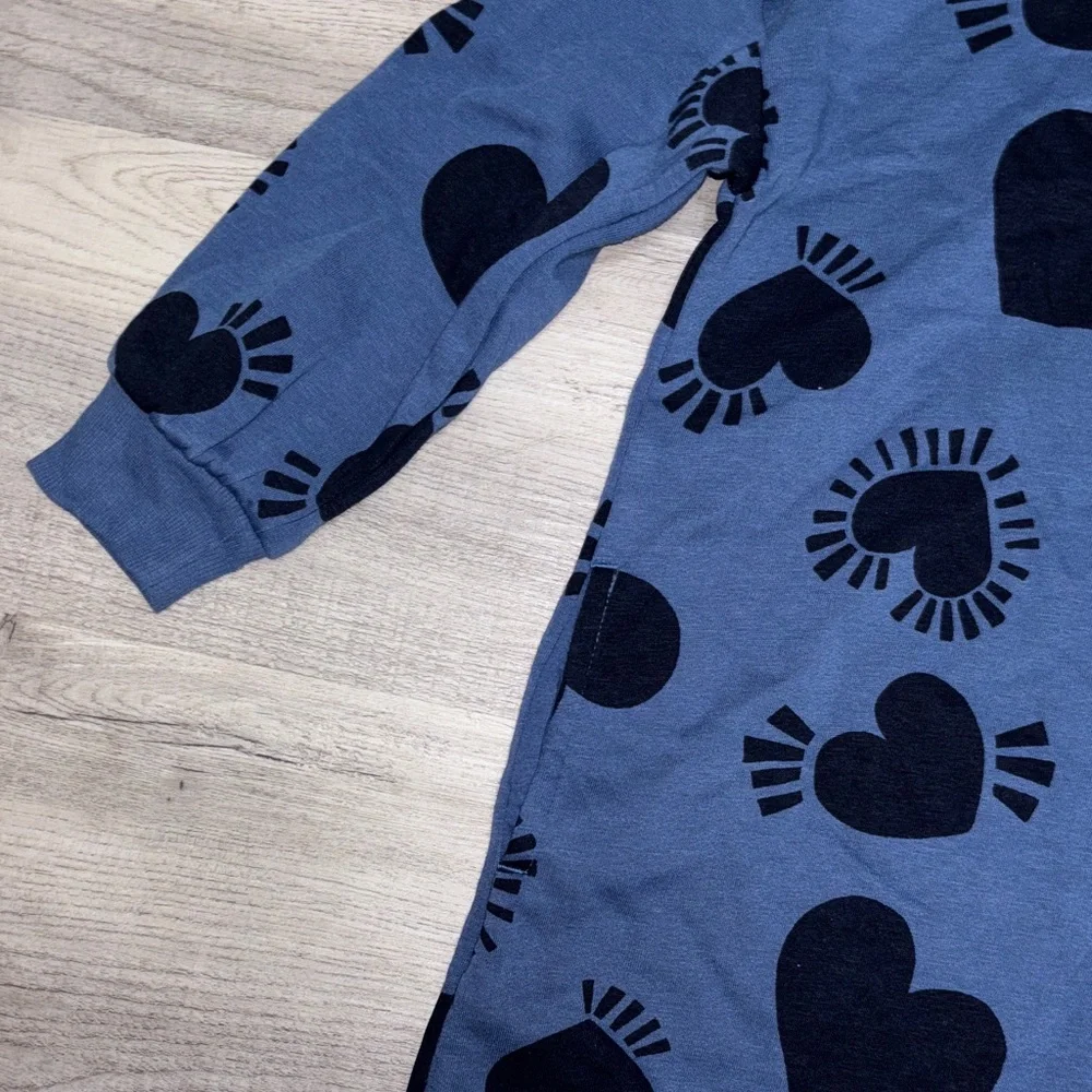 Old Navy Kids Blue Heart Pattern Hoodie dress